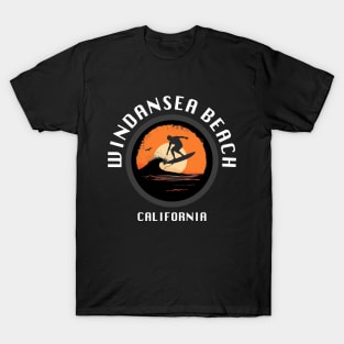 Windansea Beach - California (with White Lettering) T-Shirt